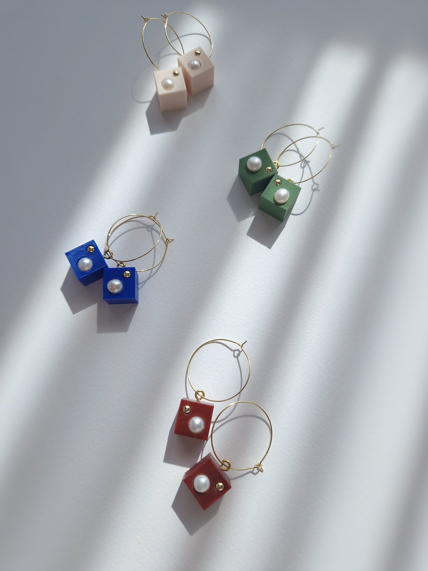 Hoop Earrings with Abstract Dice
