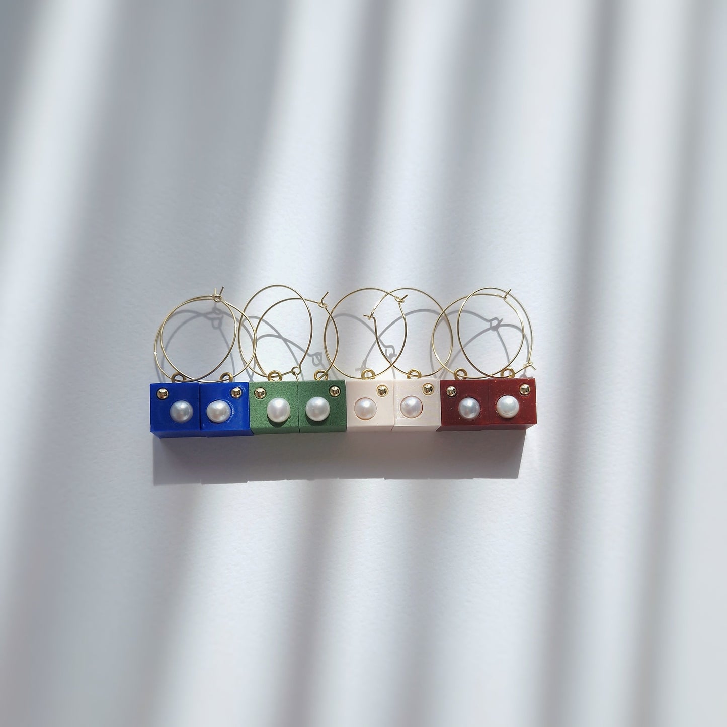 Hoop Earrings with Abstract Dice