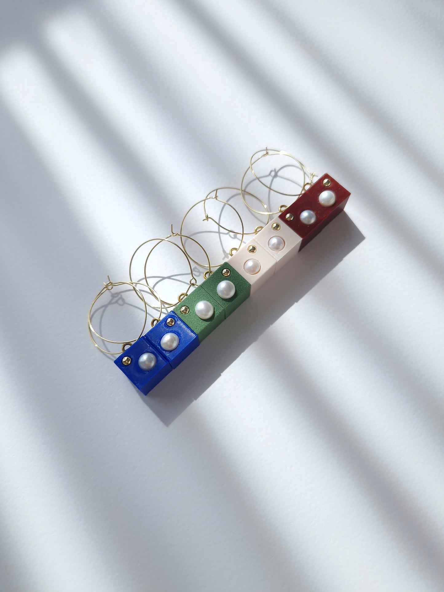 Hoop Earrings with Abstract Dice