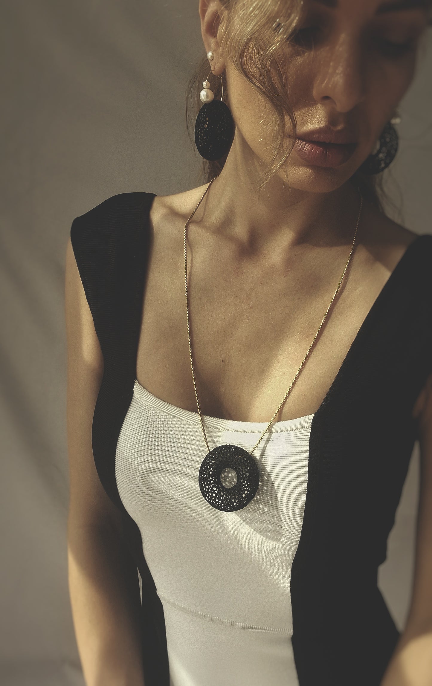Halo Net Long Necklace