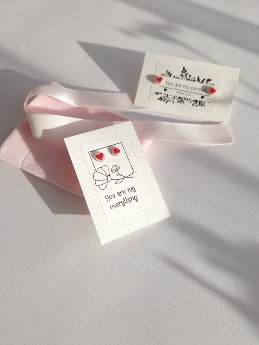 Heart Stud Earrings -Personalized Gift for a Loved One
